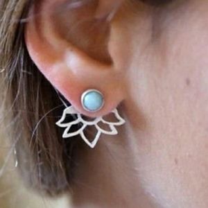 NEW lotus turquoise peekaboo stud earrings